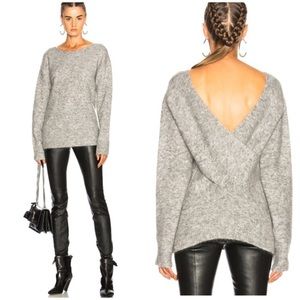 Marissa Webb Eliza Sweater Mohair & Wool Blend Gray Small